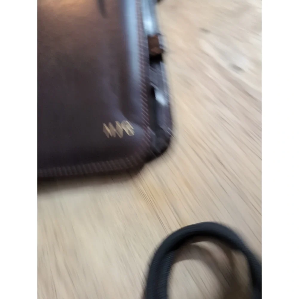 Genuine Leather Tie Travel Mjg Storage Case Hanging VTG Retro Organizer‎ Necktie